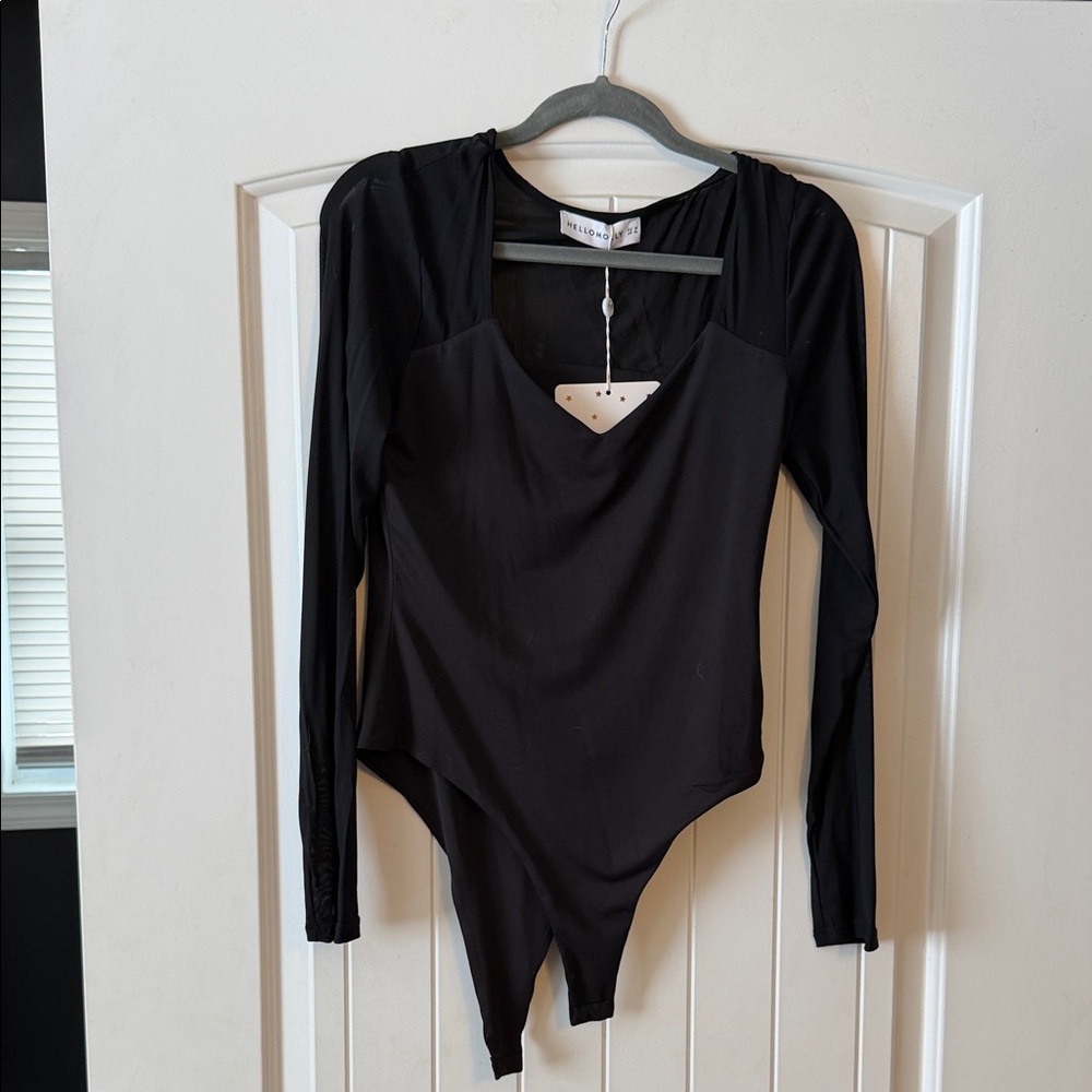 Hello Molly Classic Black Long Sleeve Bodysuit